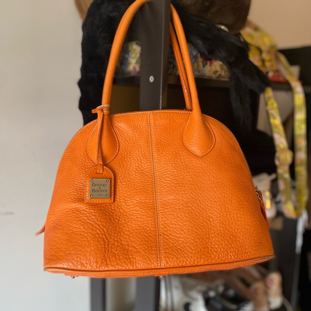 Dooney & Bourke Tangerine Leather Handbag with Wallet